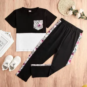 Floral Short-sleeve Top and Pants Set