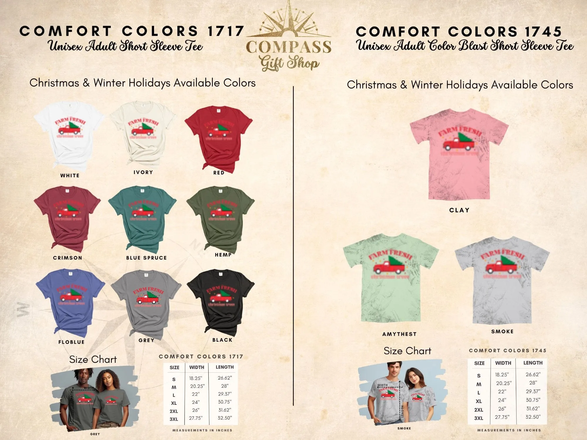 Fresh Farm Christmas Trees Comfort Colors® Shirt, Color Blast® Shirt, Sweatshirt & Hoodie, Perfect Gift for Christmas and Winter Holidays