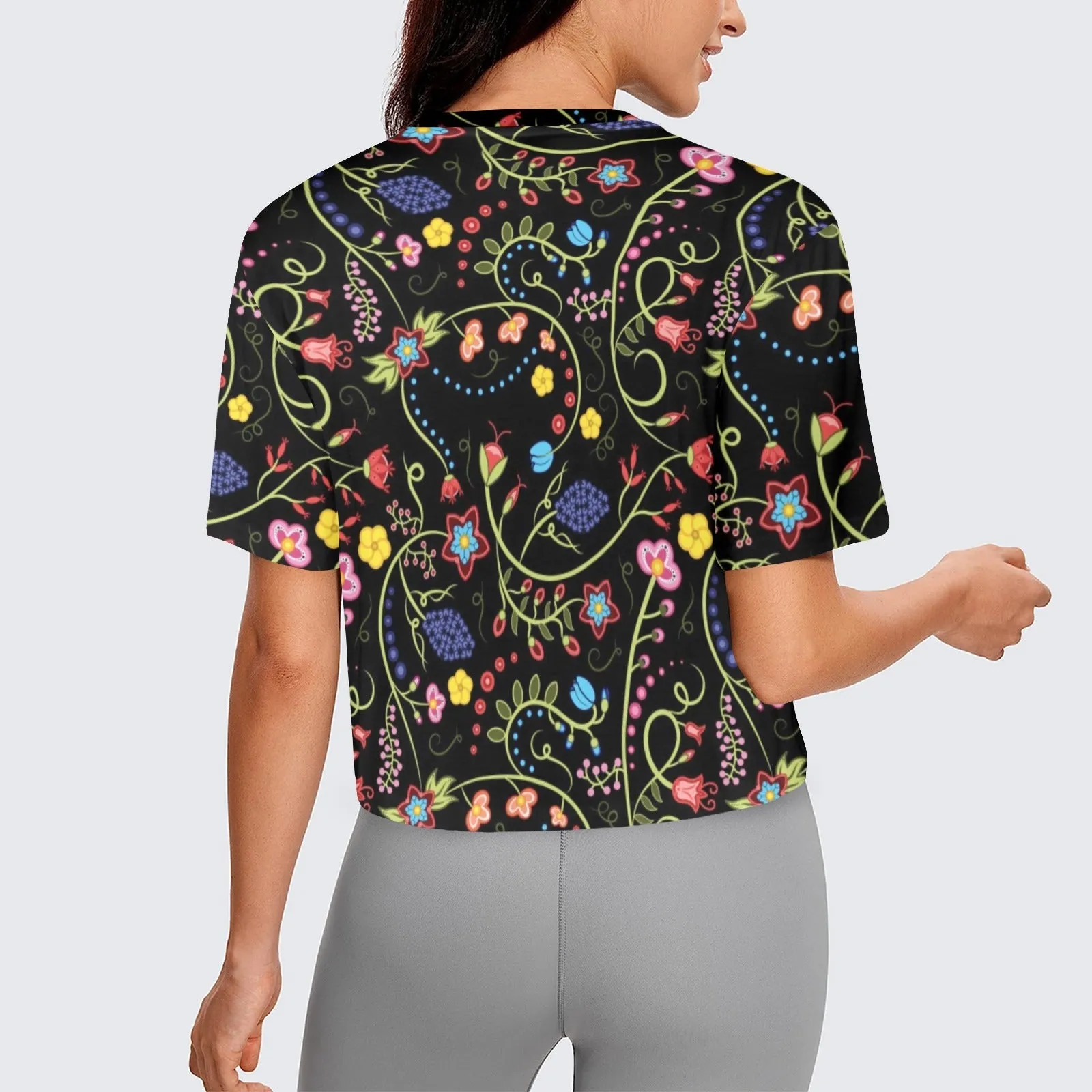 Fresh Fleur Midnight Crop Top