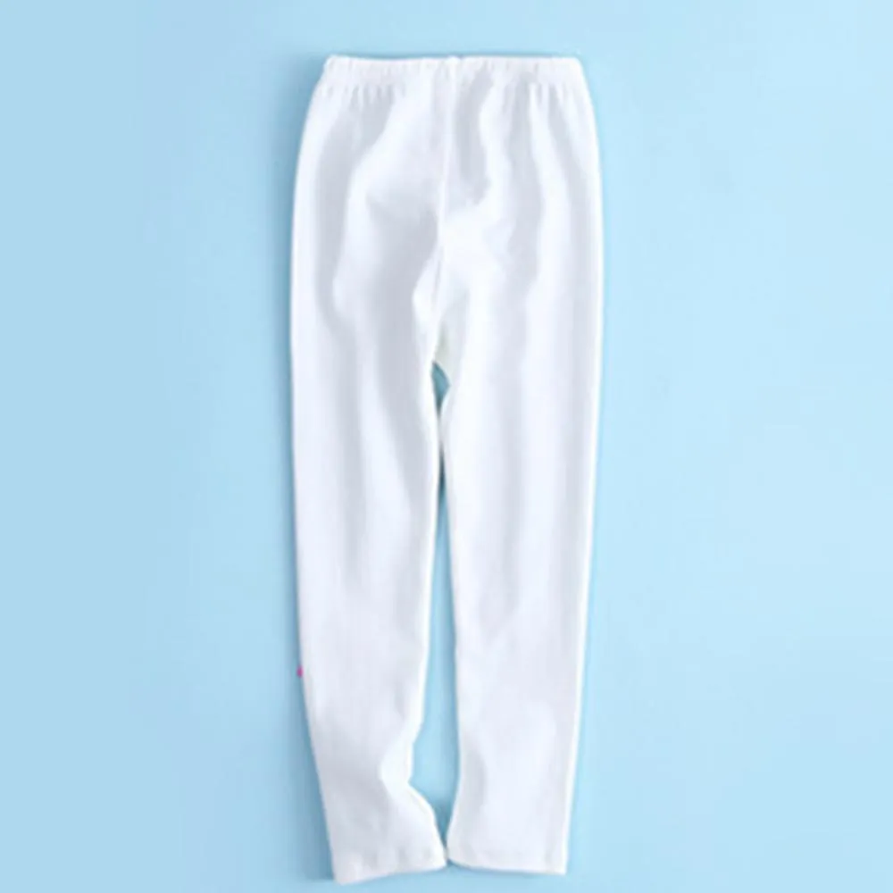 Girls Bowknot Decor Heart Printed Pants