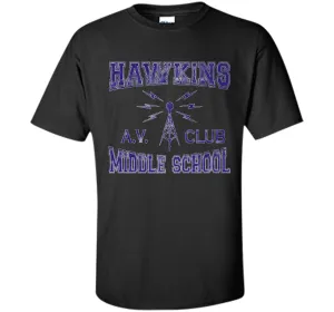 Hawkins Middle School AV Club Distressed T-Shirt