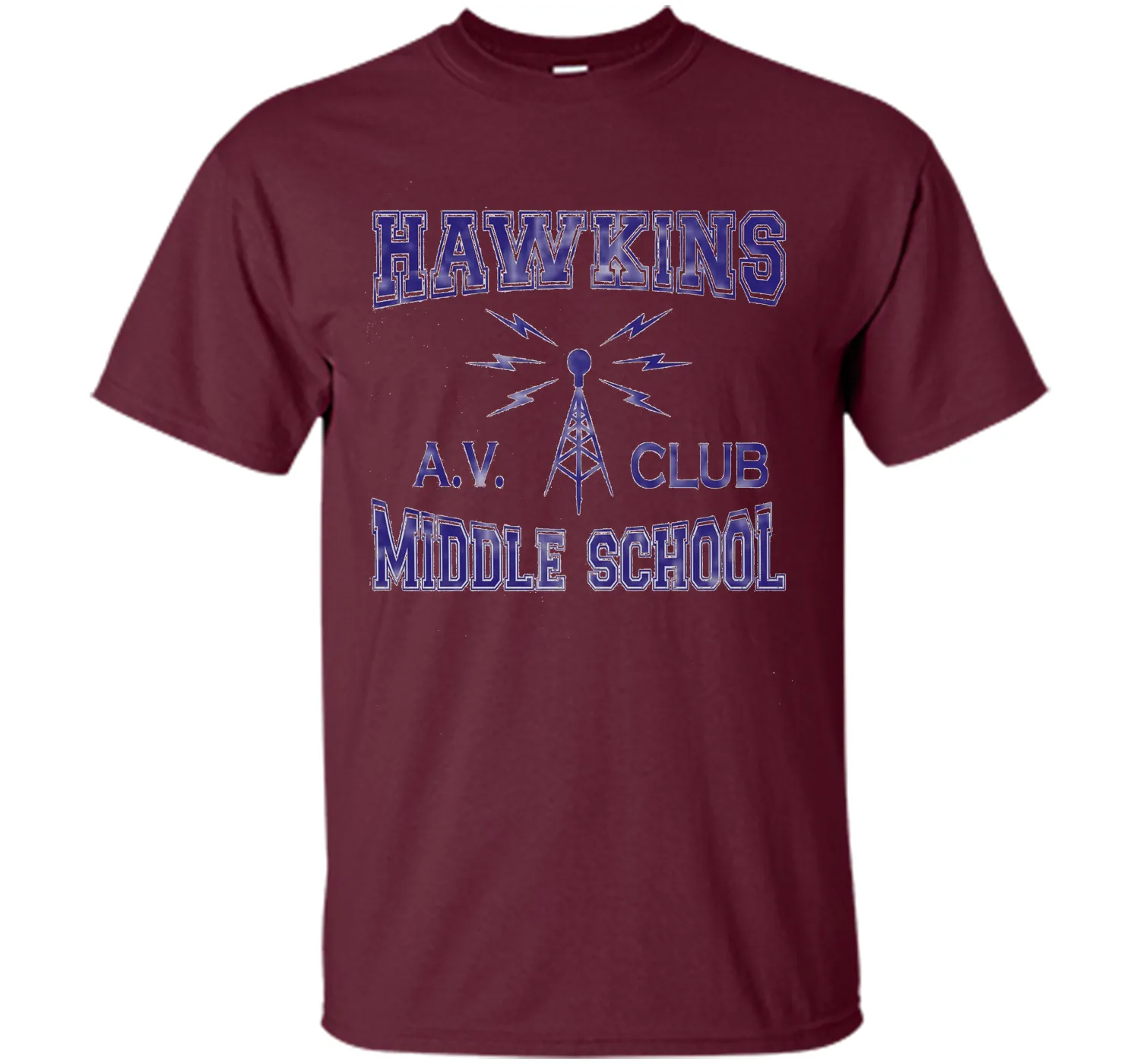 Hawkins Middle School AV Club Distressed T-Shirt