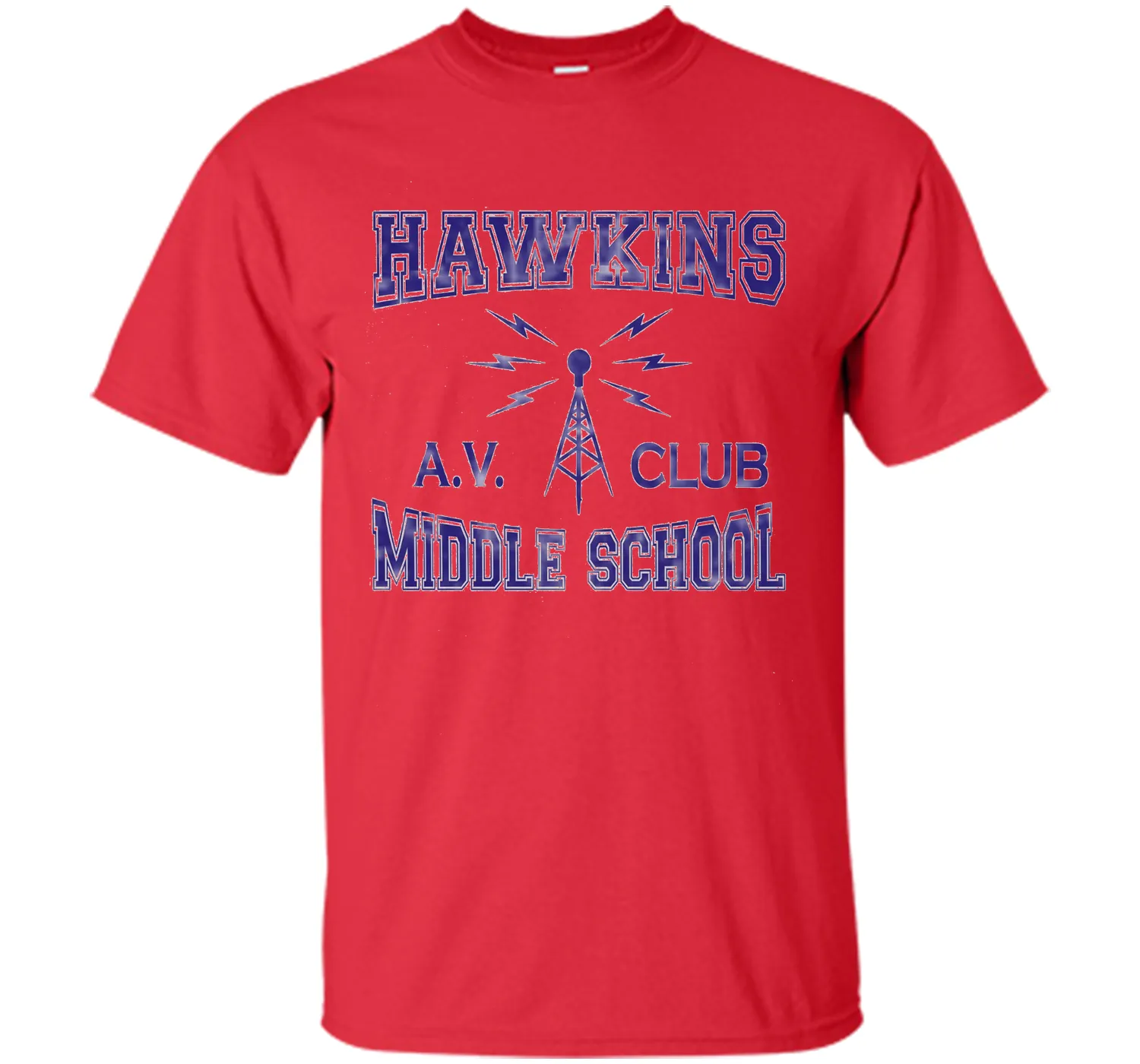 Hawkins Middle School AV Club Distressed T-Shirt
