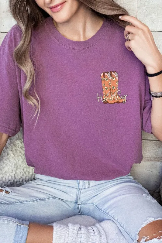 Howdy Cowboy Boots Country Western Graphic Tee