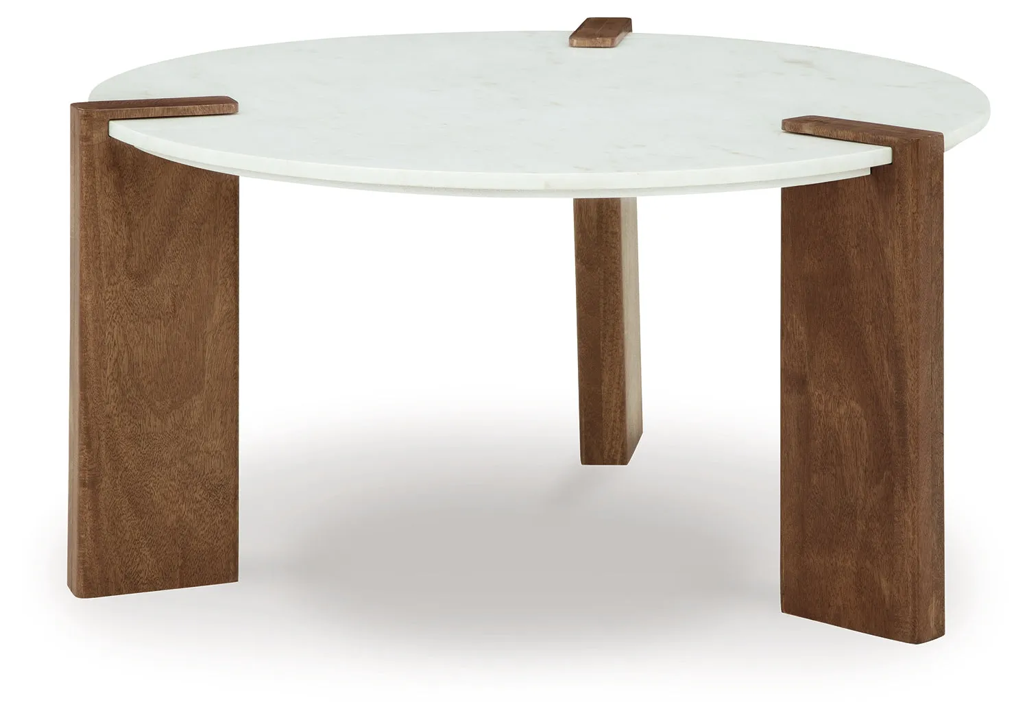 Isanti Coffee Table with 2 End Tables in White/Brown