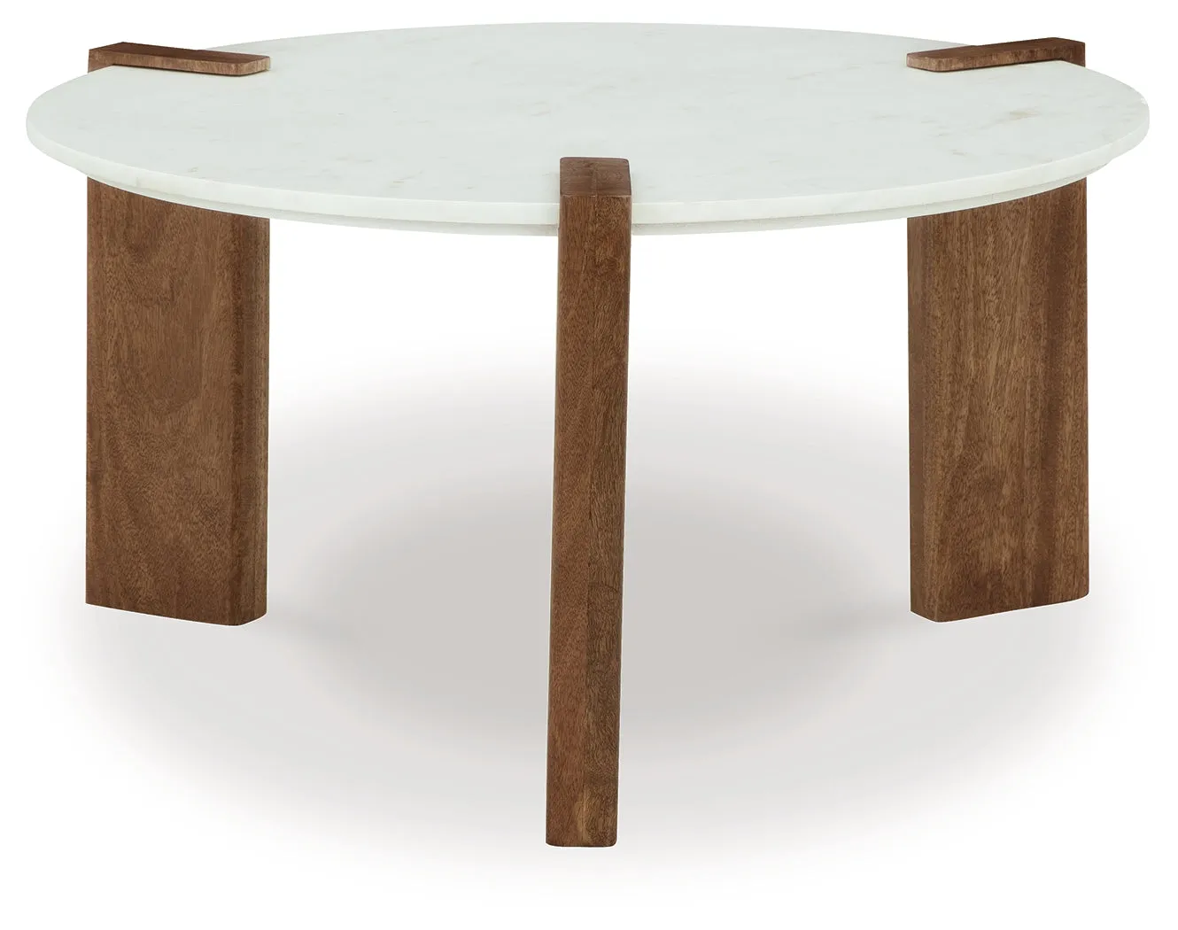 Isanti Coffee Table with 2 End Tables in White/Brown