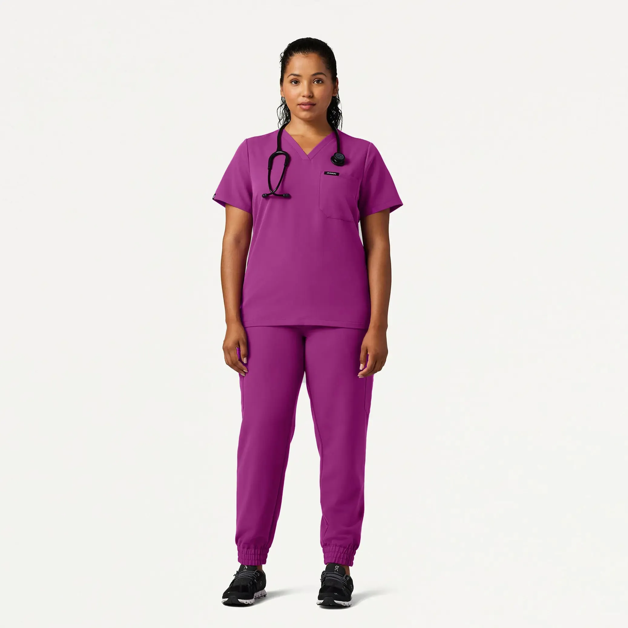Jaanuu Women's Neo Everyday Cargo Scrub Jogger - Vivid Purple