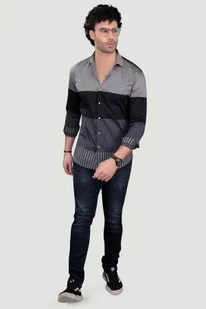 Jacob Black Cotton Printed Shirt