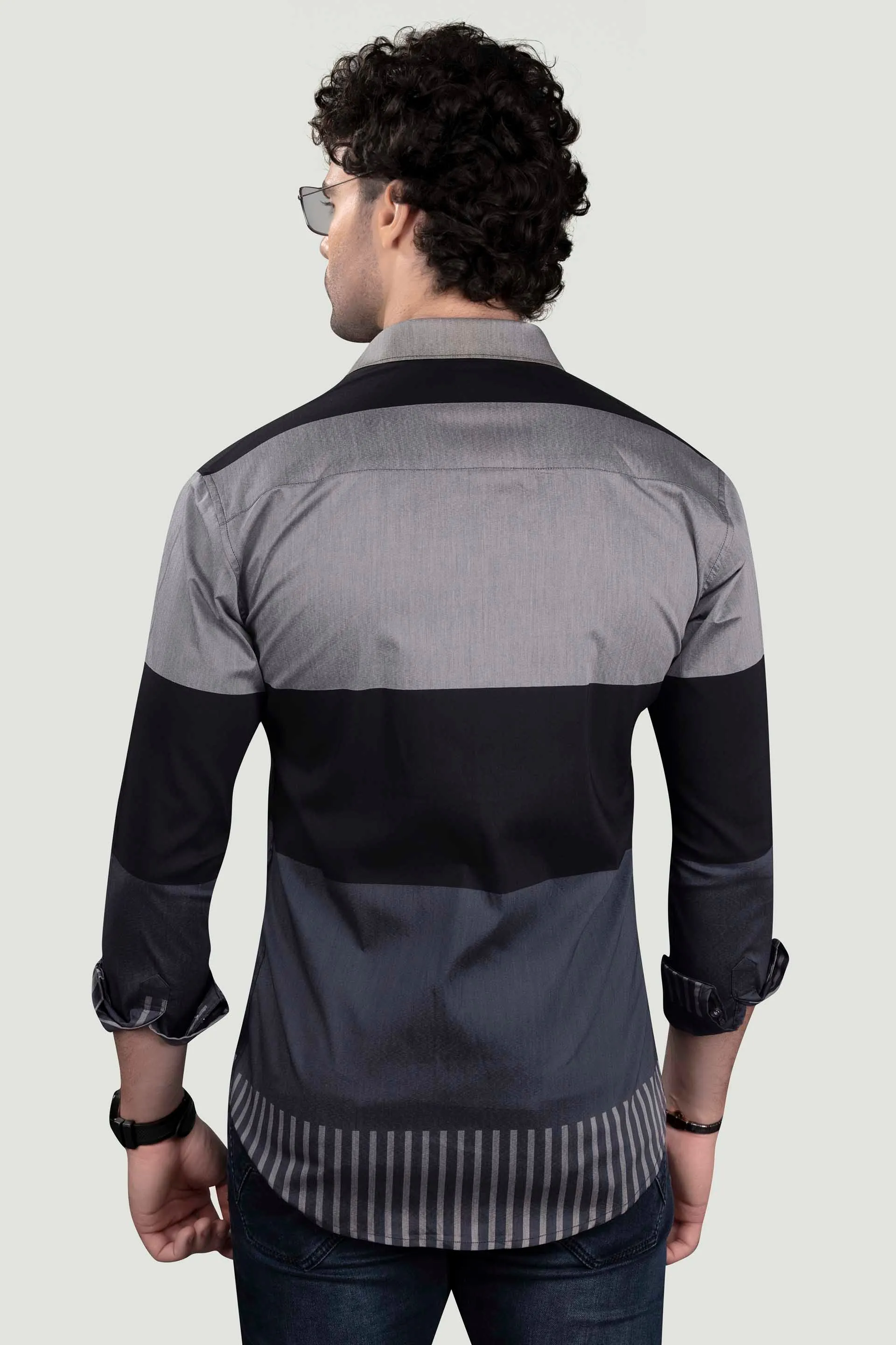 Jacob Black Cotton Printed Shirt