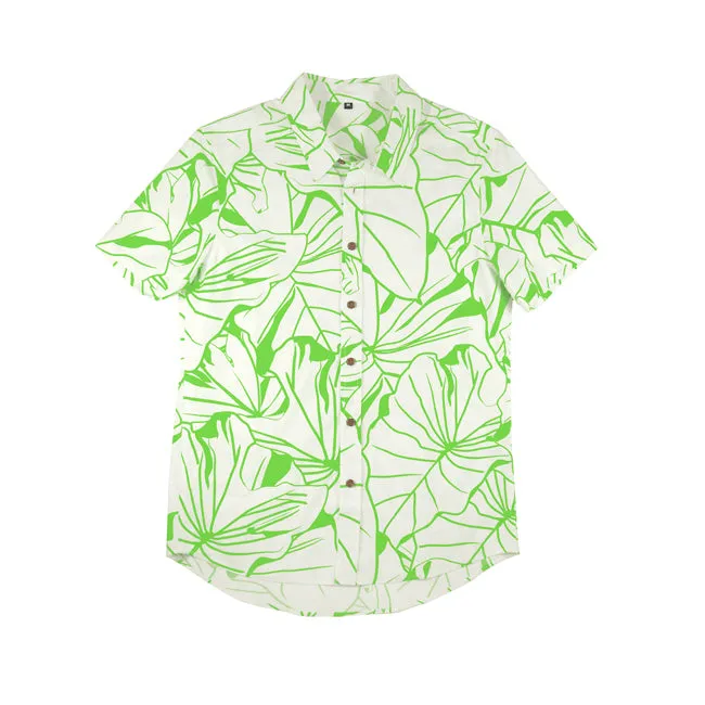 Kalo Kane Aloha Shirt in White (modern fit)