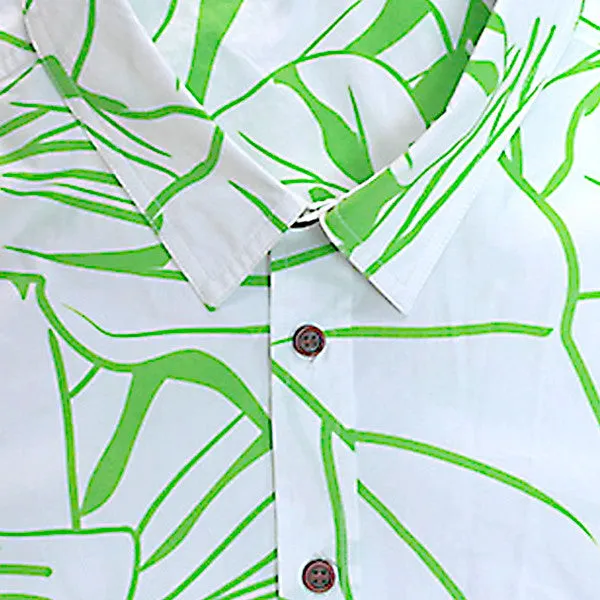 Kalo Kane Aloha Shirt in White (modern fit)