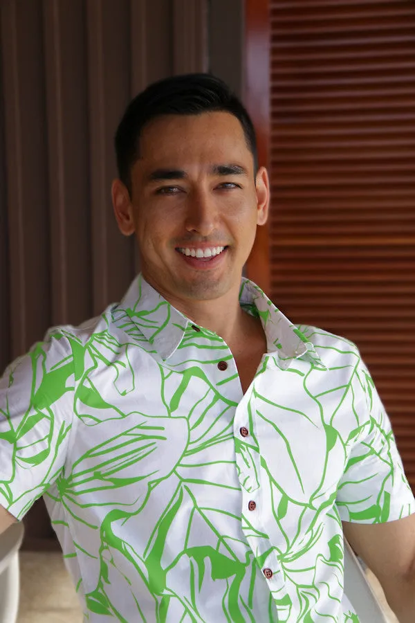 Kalo Kane Aloha Shirt in White (modern fit)