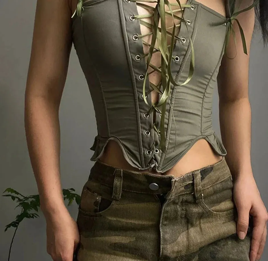 Lace-Up Corset Top