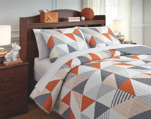 Layne Q408003F GrayOrange Full Coverlet Set