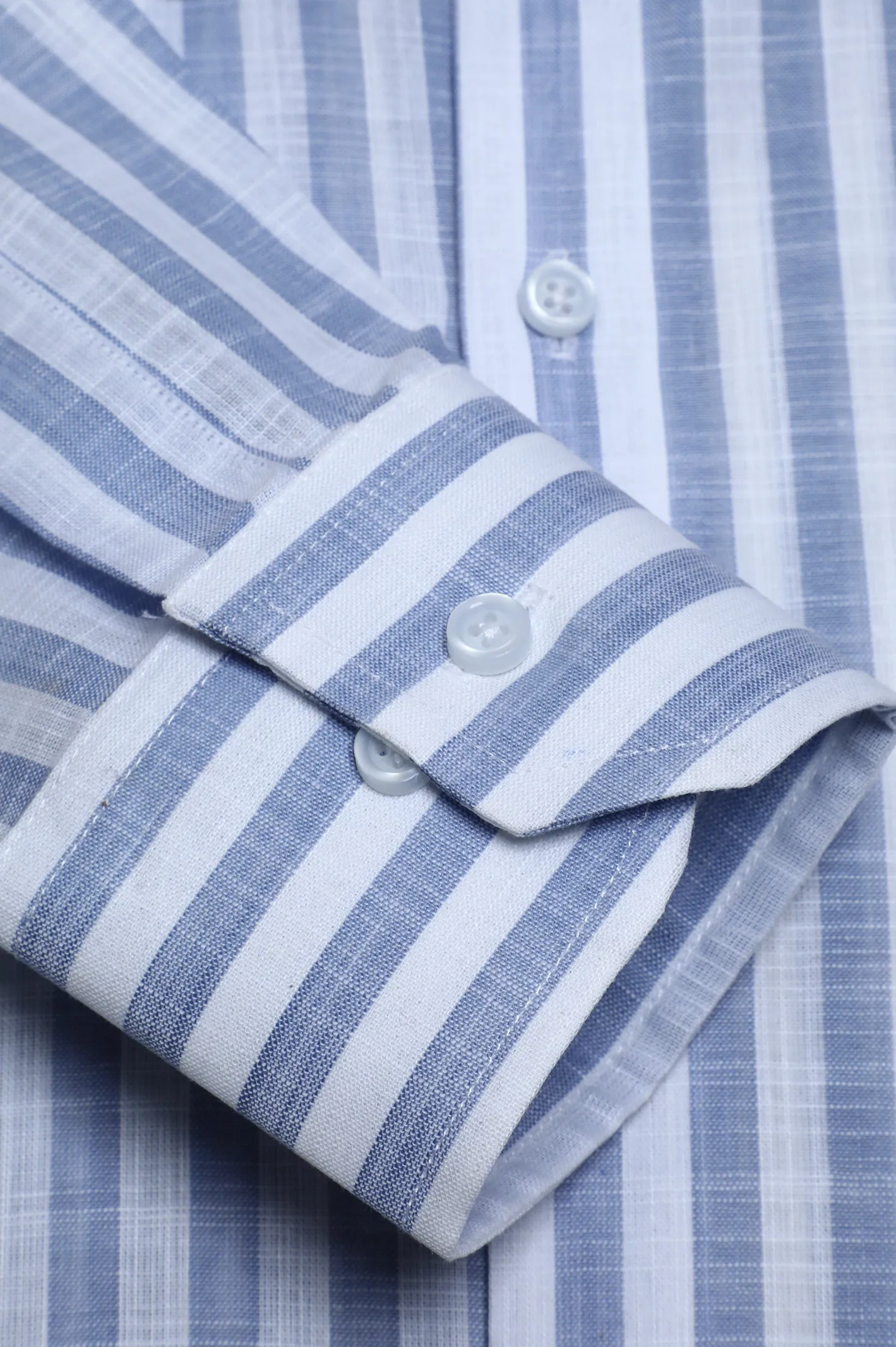 Light Blue Broad Stripes Formal Shirt