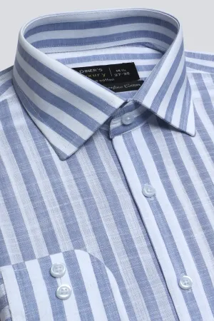 Light Blue Broad Stripes Formal Shirt