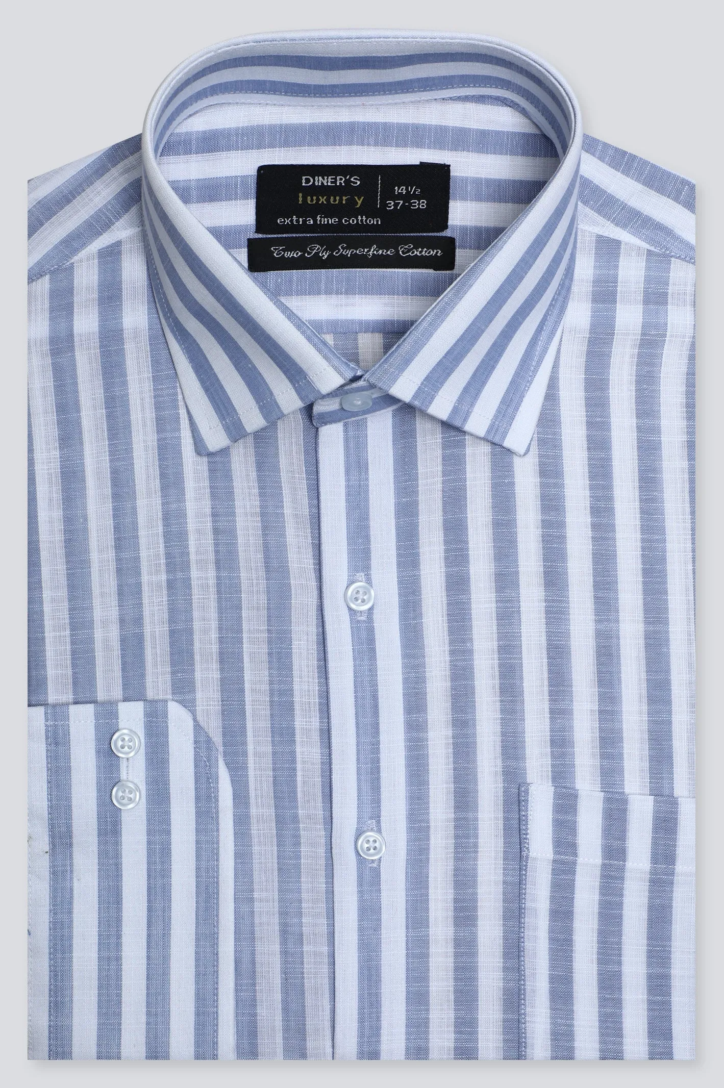 Light Blue Broad Stripes Formal Shirt