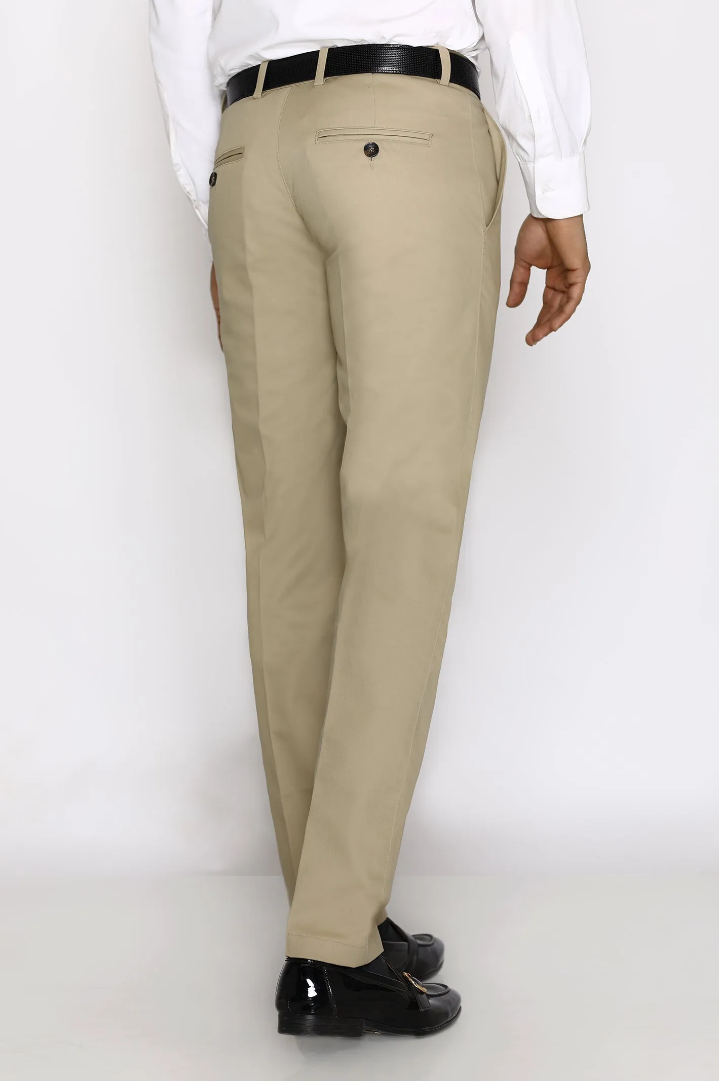 Light Khaki Cotton Smart Fit Trouser