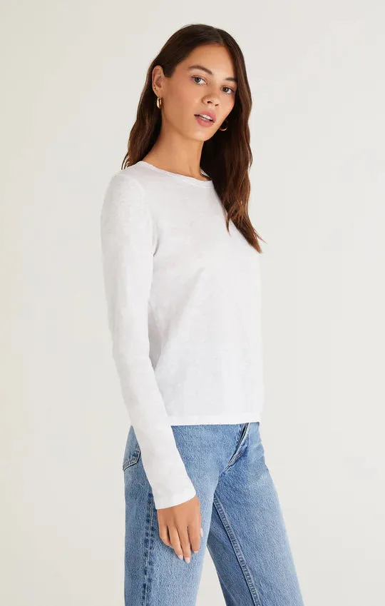 LONG MODERN SLUB TEE | GARNET | WHITE