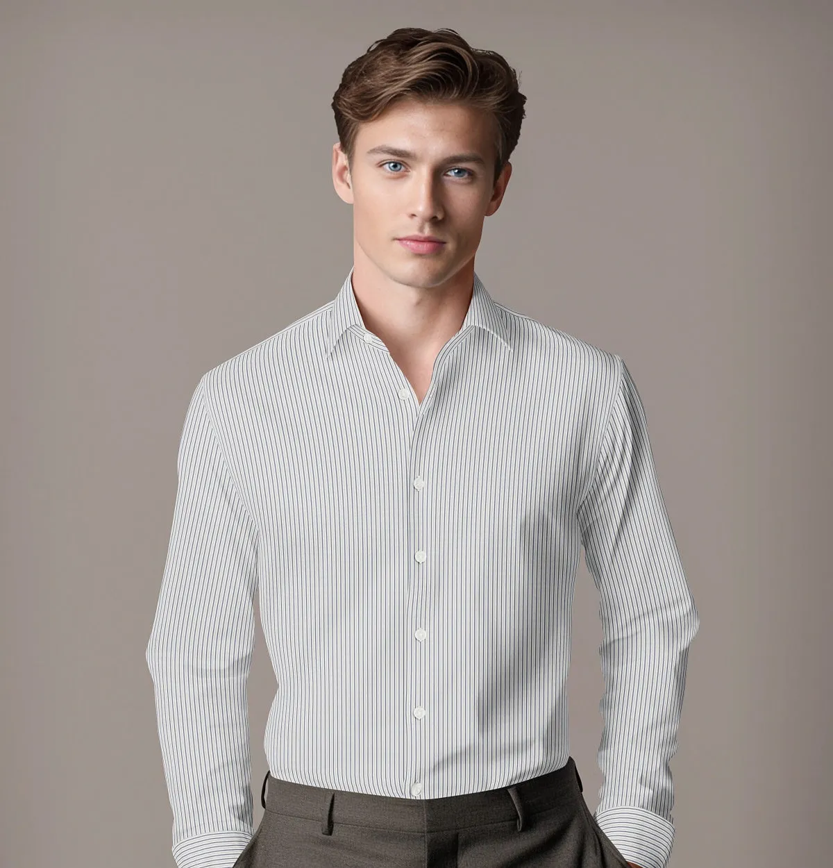 Luxury Pure Cotton - Long Sleeve - Midnight Stripe