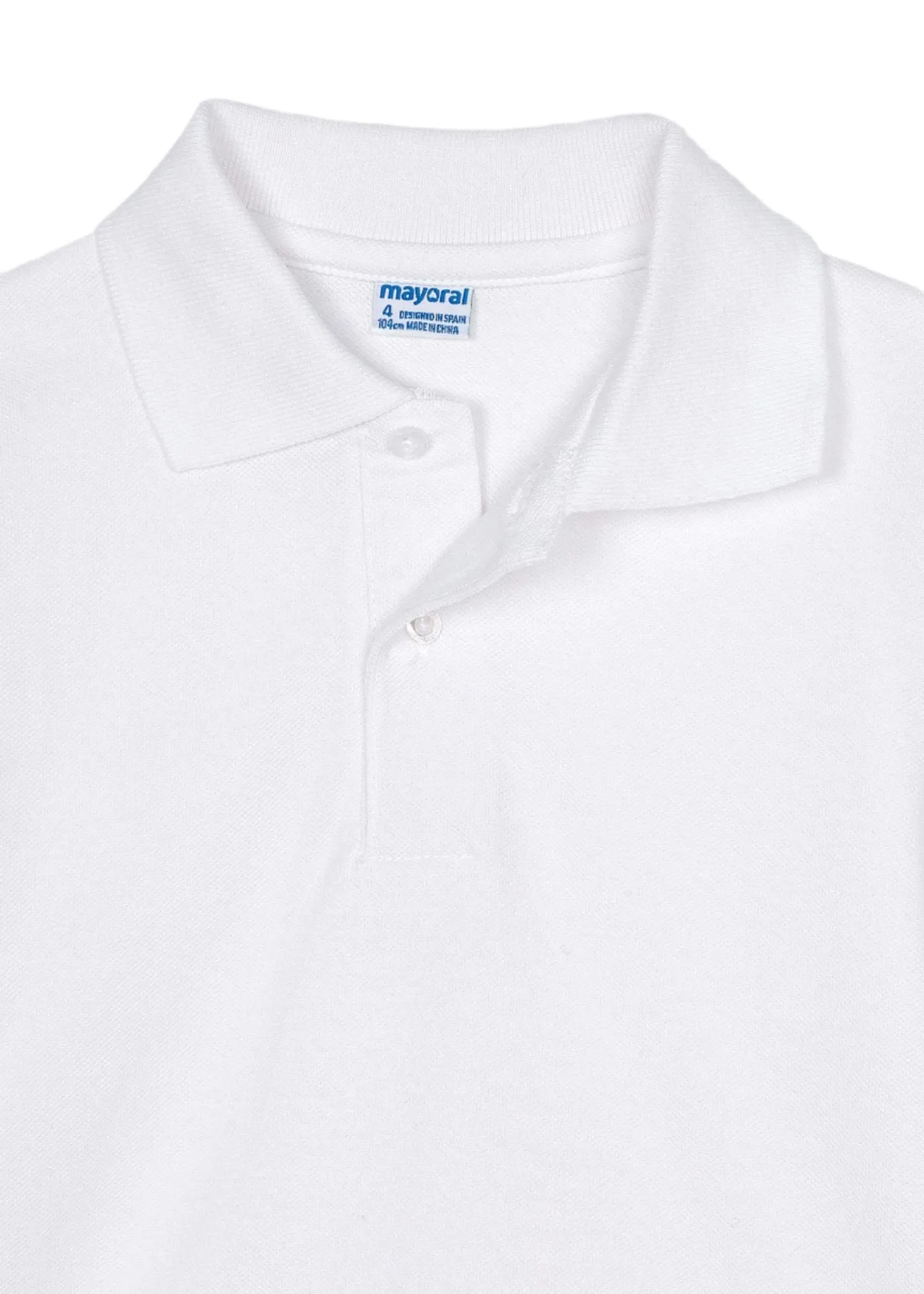 Mayoral Mini Basic L/S Polo_ White 30190-1