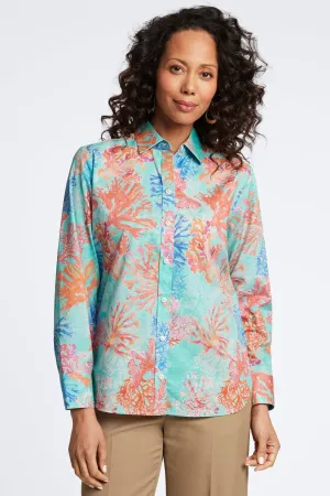 Meghan No Iron Sea Coral Shirt