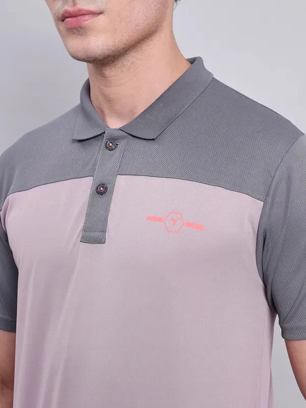 Men Colorblock Relax Fit Polo T-shirt with TECHNO COOL 
