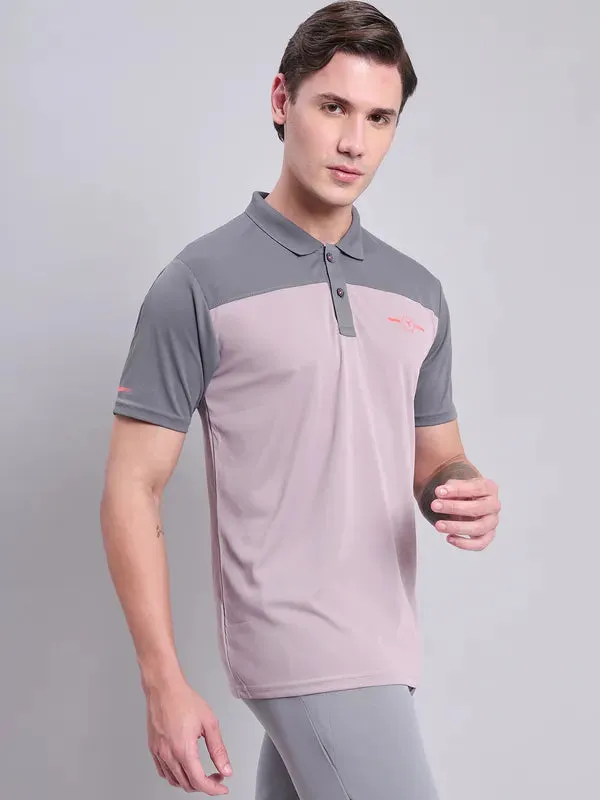 Men Colorblock Relax Fit Polo T-shirt with TECHNO COOL 