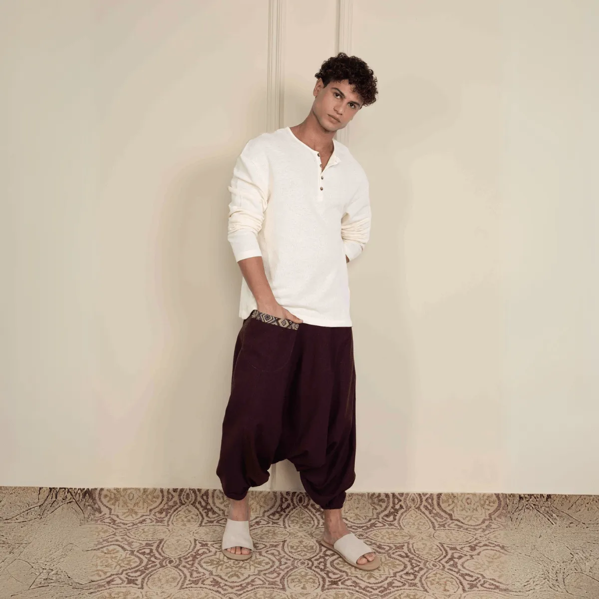 Men's Aladdin Harem Pants | Maroon
