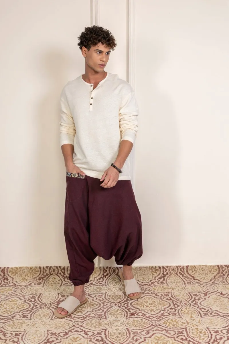 Men's Aladdin Harem Pants | Maroon