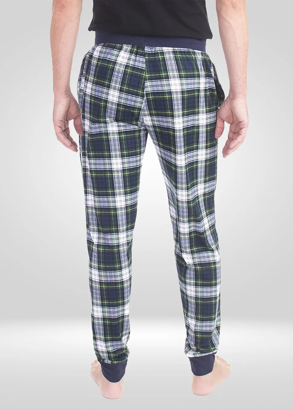 Mens Navy Green Pajama - Knit Jogger