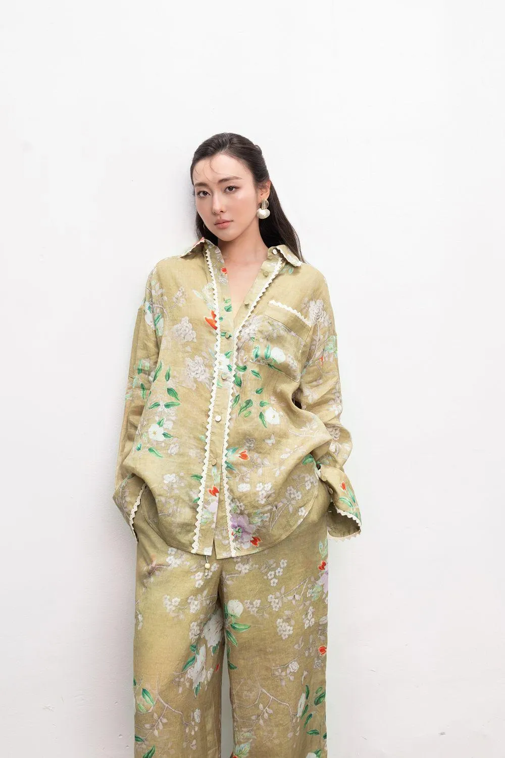 Miriam Straight Collared Neck Linen Shirt