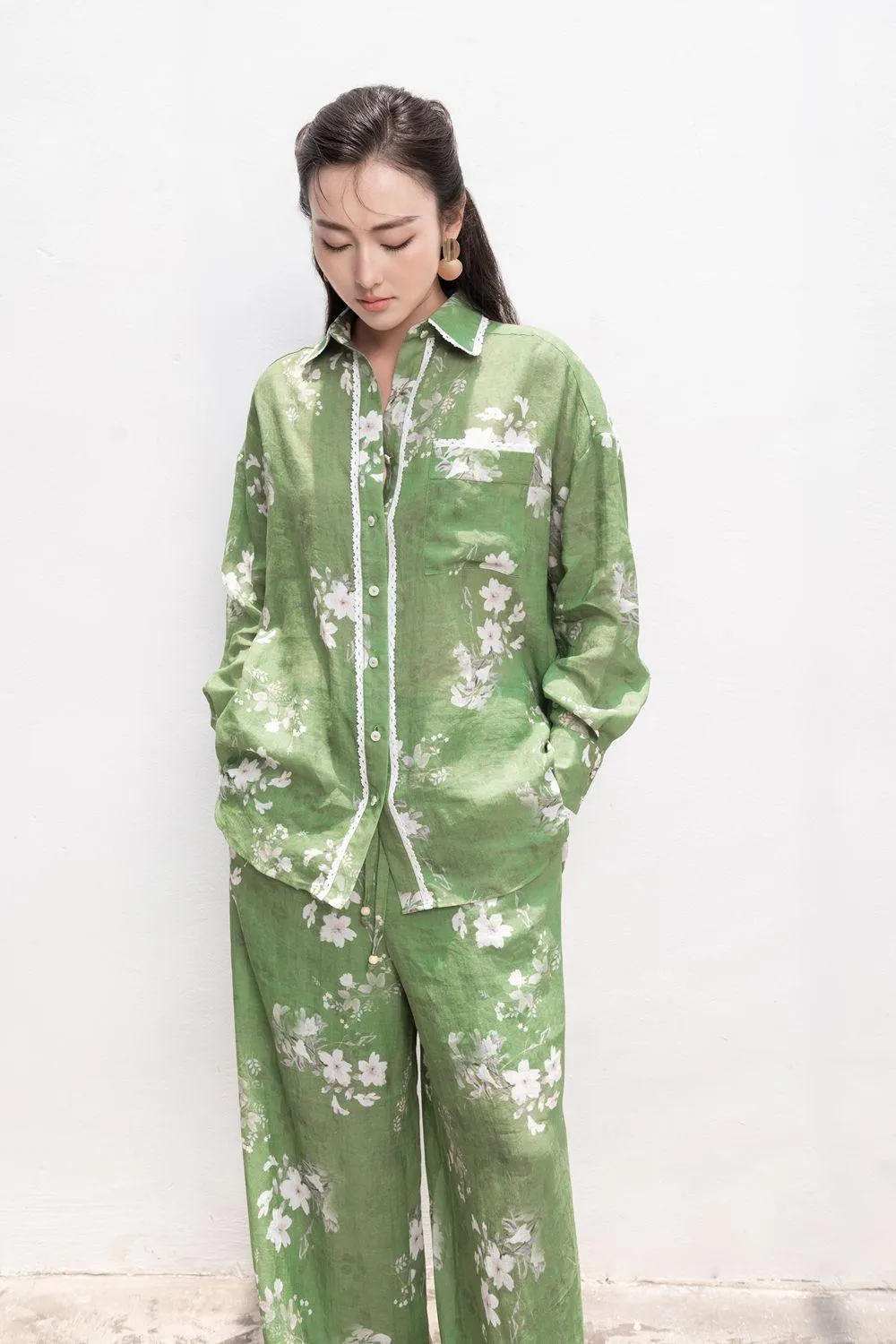 Miriam Straight Collared Neck Linen Shirt