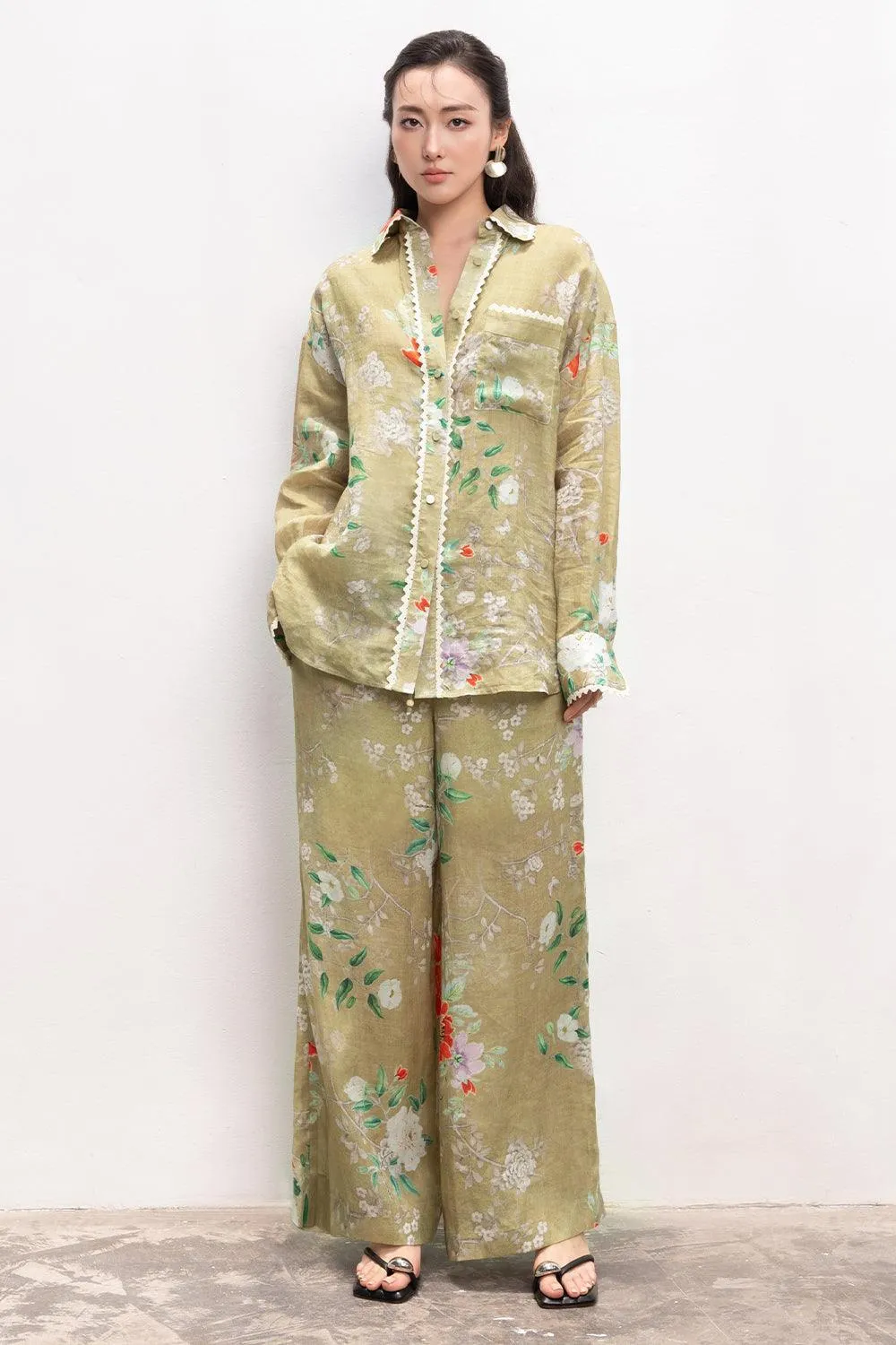 Miriam Straight Collared Neck Linen Shirt