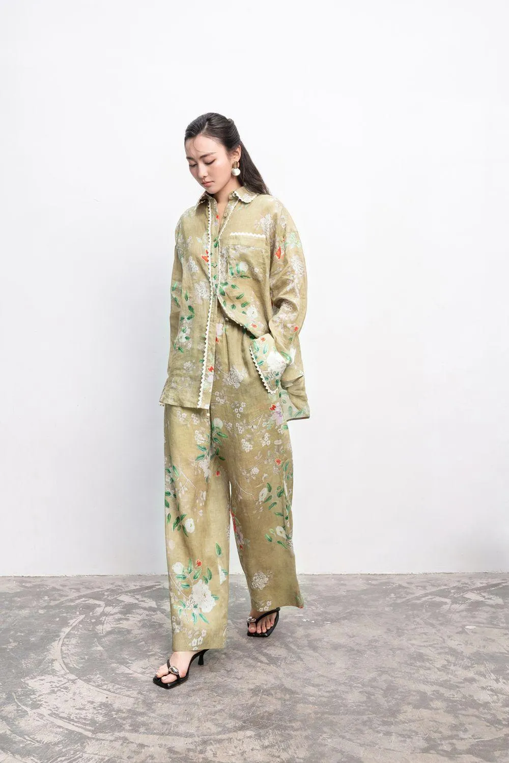 Miriam Straight Collared Neck Linen Shirt
