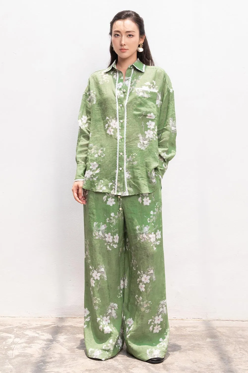 Miriam Straight Collared Neck Linen Shirt