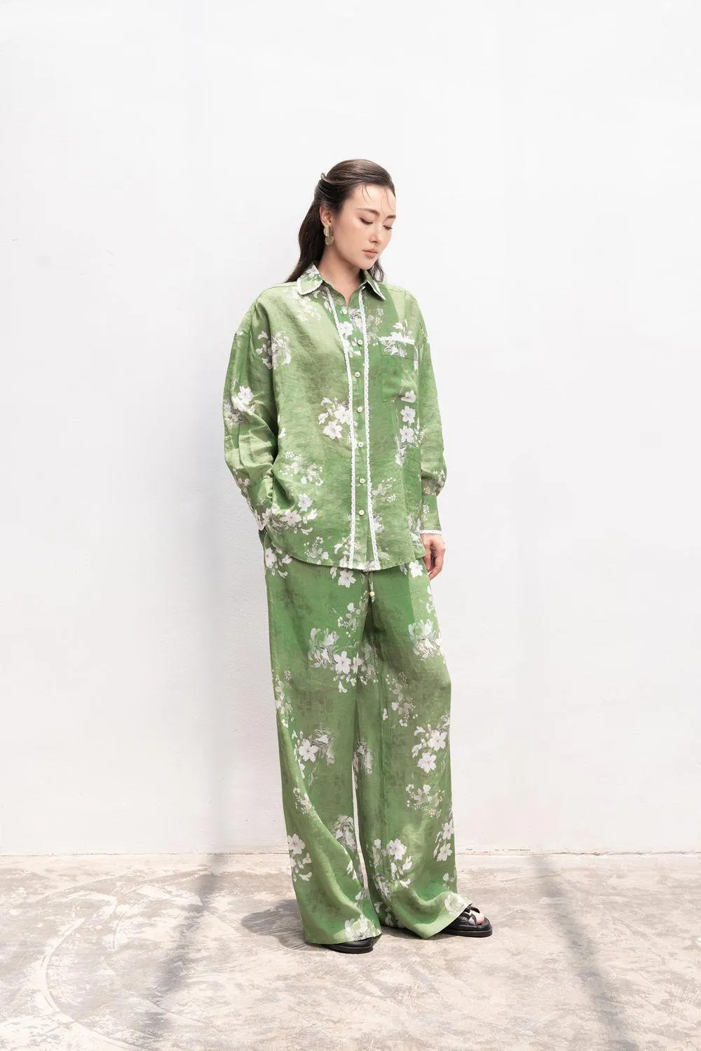 Miriam Straight Collared Neck Linen Shirt