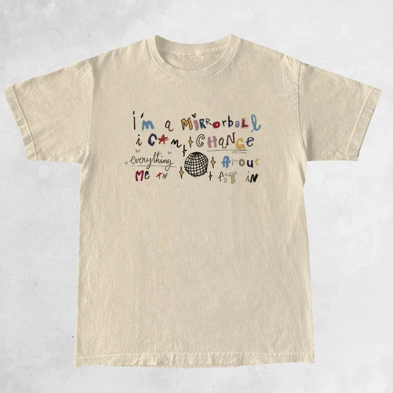 Mirrorball Trendy Music Charming Graphic Short Sleeve Tee