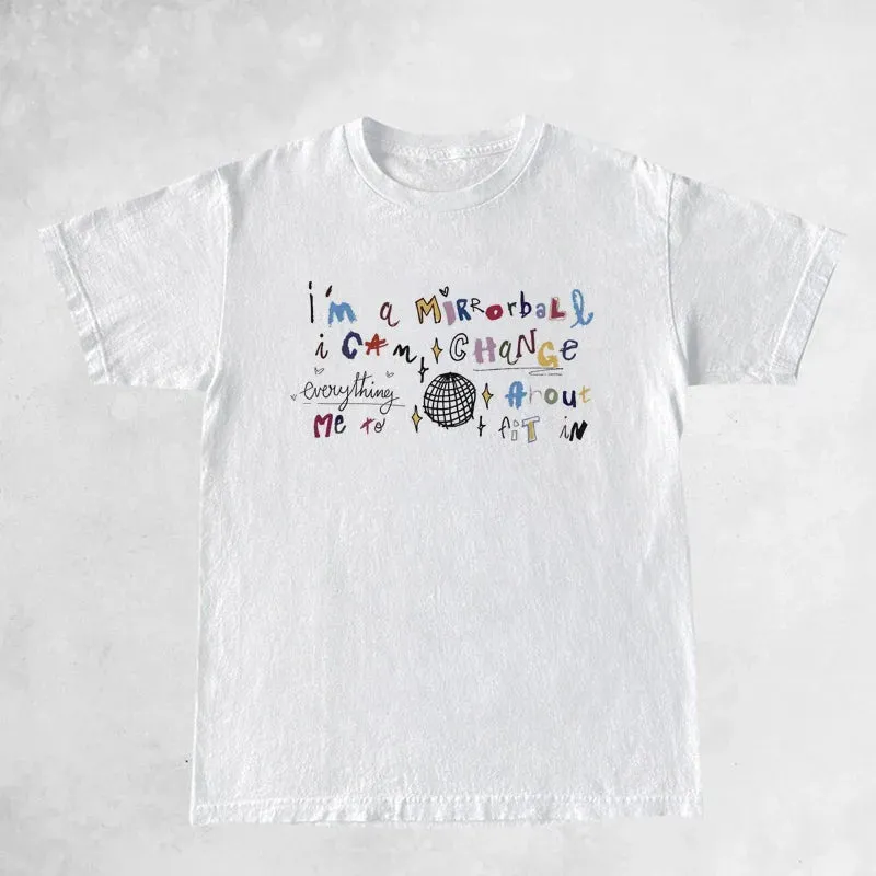 Mirrorball Trendy Music Charming Graphic Short Sleeve Tee