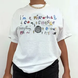 Mirrorball Trendy Music Charming Graphic Short Sleeve Tee