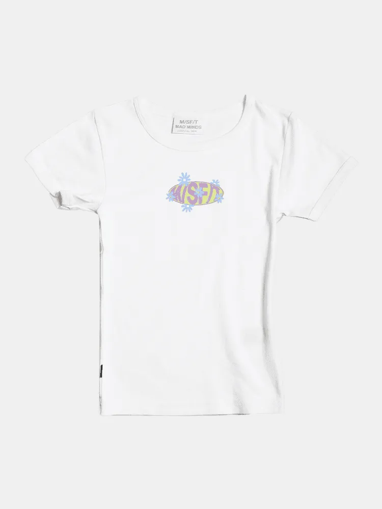 Misfit Desteena Rib Tee - Washed White