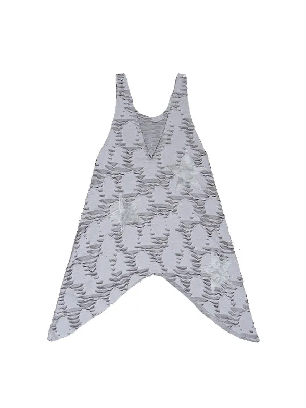 Modern Mesh Asymmetry Loose Long-Tops