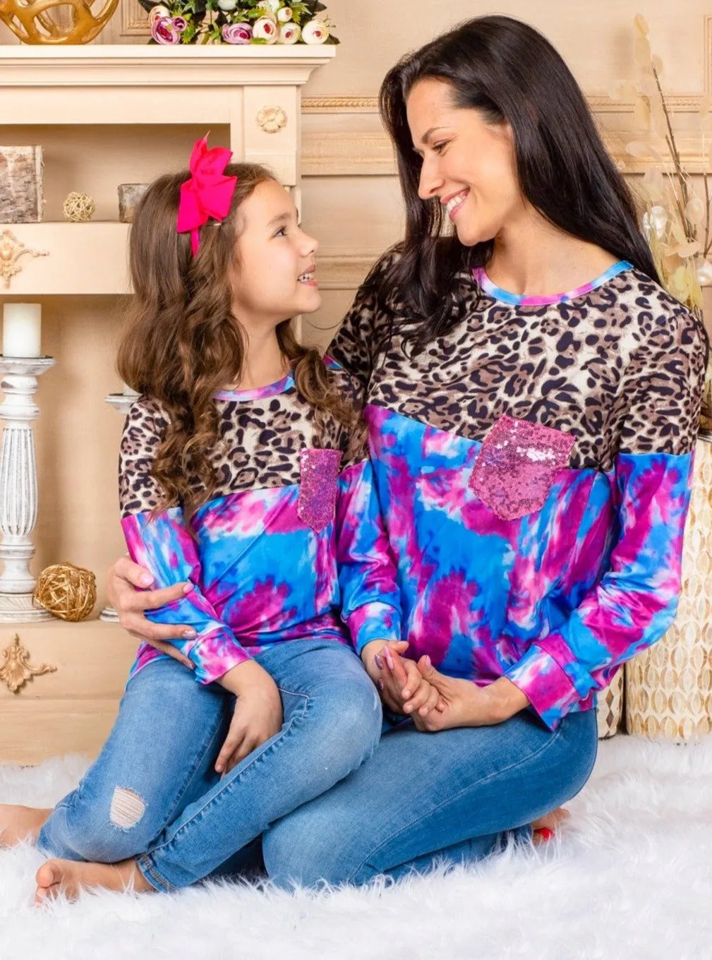 Mommy and Me Twinning In Tie Dye Top