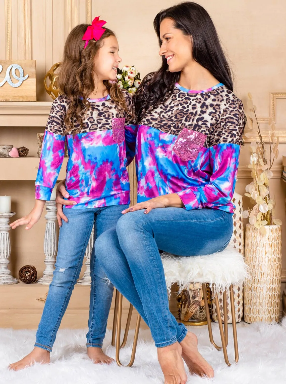 Mommy and Me Twinning In Tie Dye Top