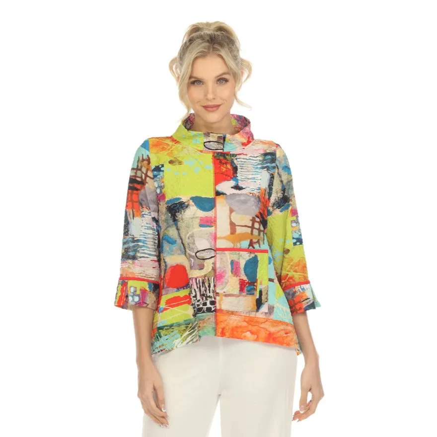 Moonlight Vivid Art-Print High-Neck Tunic Top - 3872