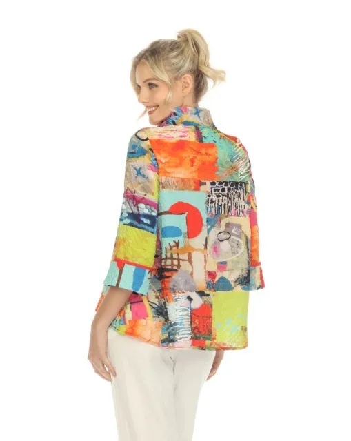 Moonlight Vivid Art-Print High-Neck Tunic Top - 3872