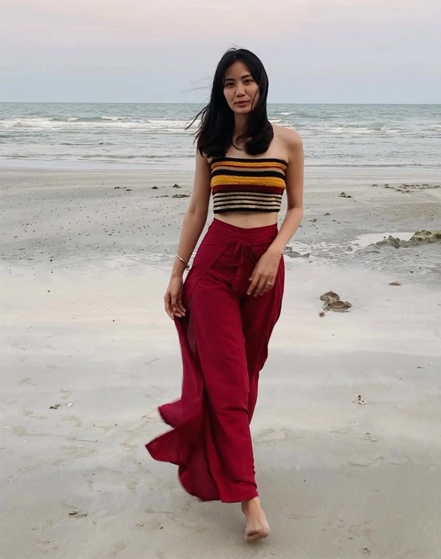 Mystic Maroon Thai Wrap Pants