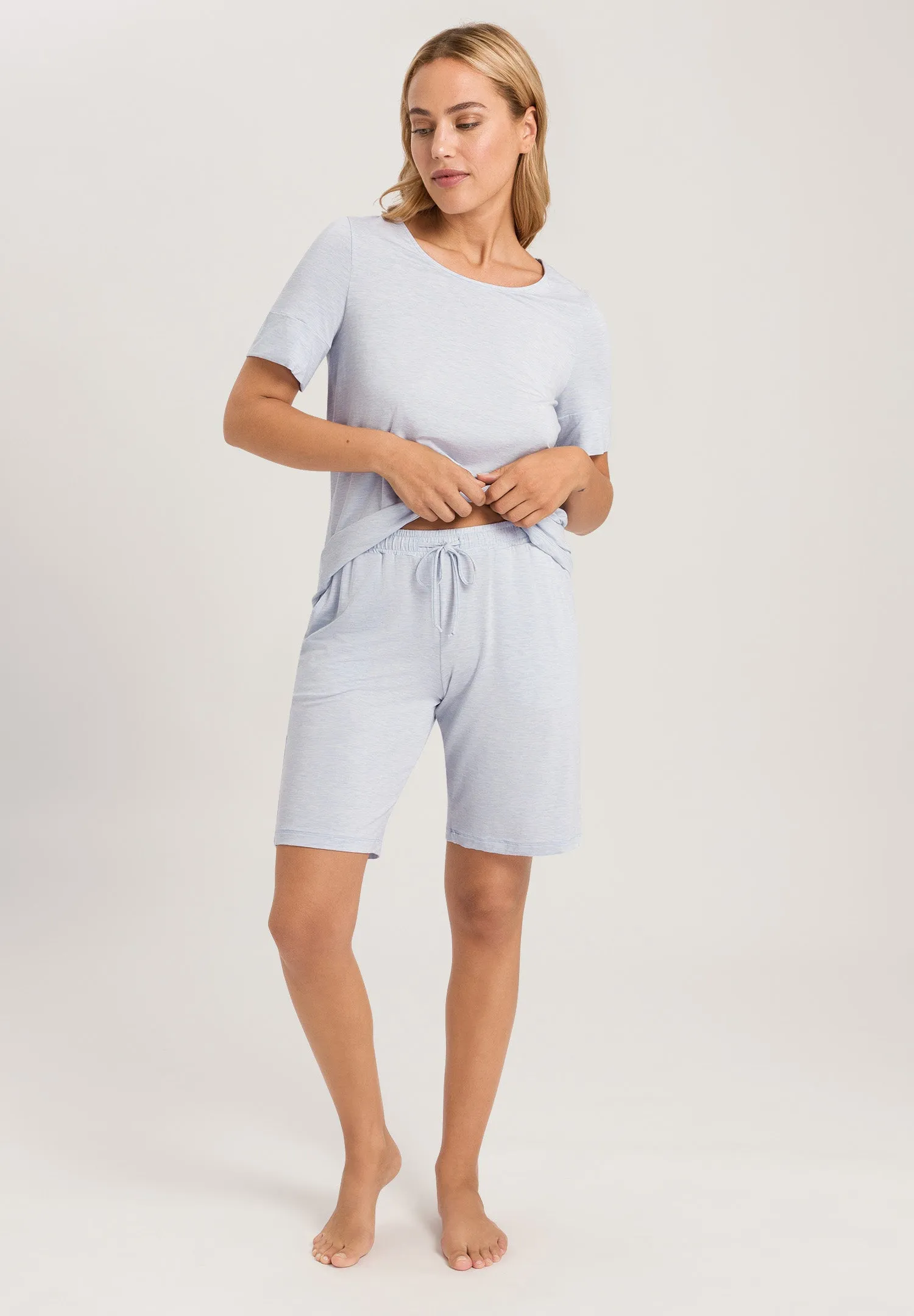Natural Elegance Drawstring Lounge Shorts | Whispering Blue 74903-2503