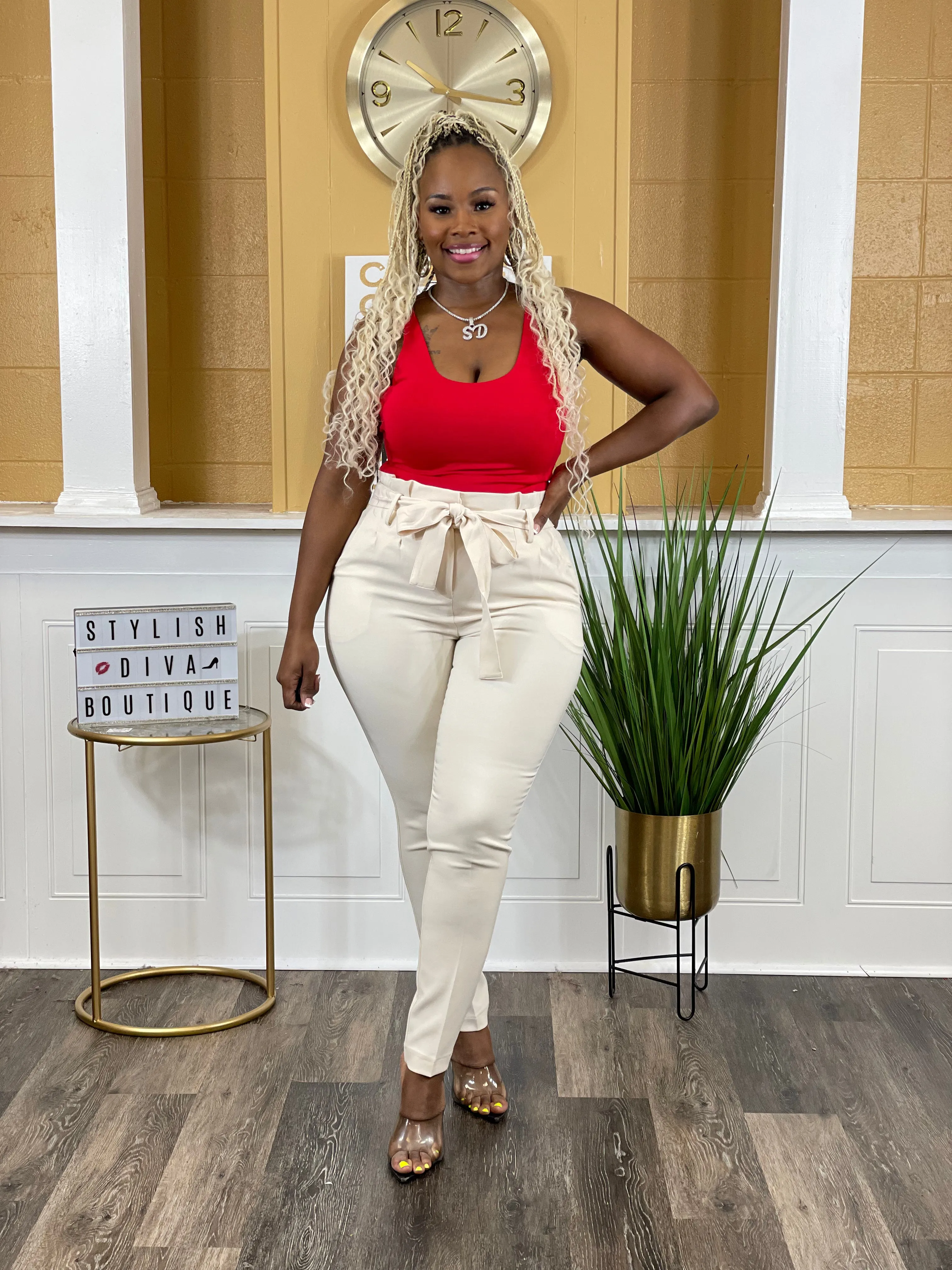 New Luxe Diva Pants (Beige)