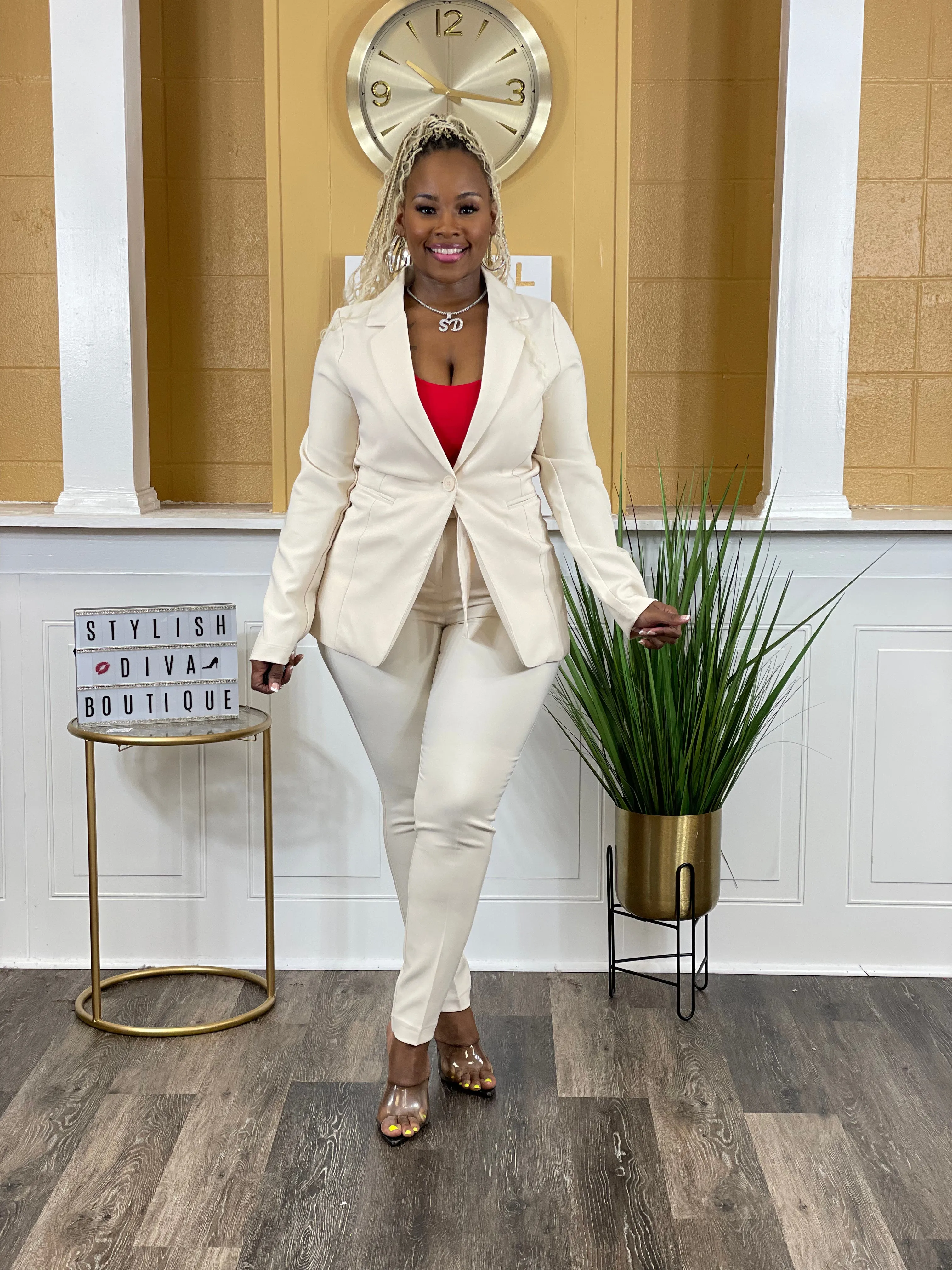 New Luxe Diva Pants (Beige)